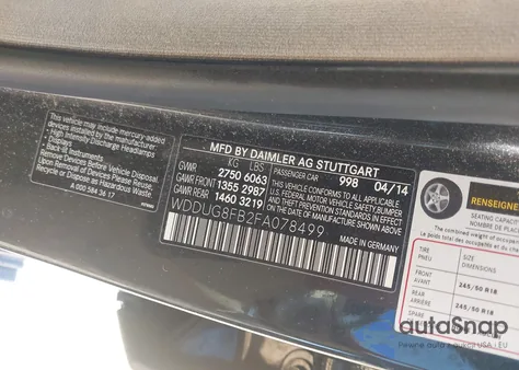 2015 Mercedes-Benz S 550 4Matic из США, поврежденный, VIN WDDUG8FB2FA078499